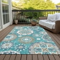 thumbnail image 6 of Addison Rugs Chantille Indoor/Outdoor Transitional Kaleidoscope Teal Washable Rectangle Rug, 10' x 14', 6 of 6