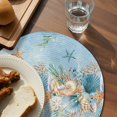 thumbnail image 3 of Beach Coastal Blue Round 13 Inch Placemats Set of 2, Nautical Shell Starfish Coral Summer HeatResistant Non Slip Place Mats for Dining Table, Wipeable Braided Kitchen Table Mats for Housewarming, 3 of 9