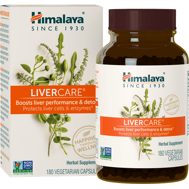 Himalaya LiverCare Supplement, Liver Cleanse, Eliminates Waste, Cleansing, Vegan, 180 Capsules