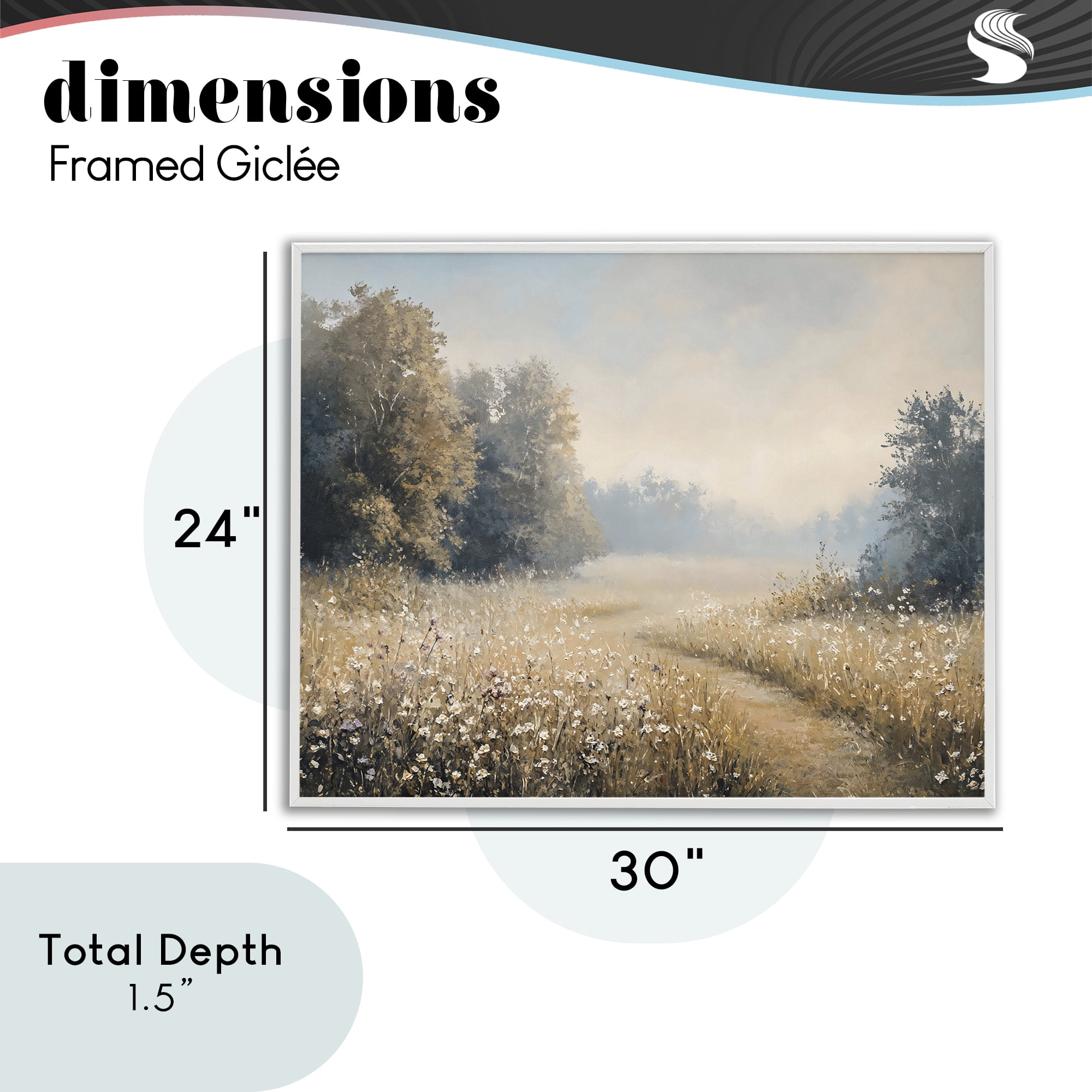 Stupell Industries Wandering Wildflower Path at Dawn White Framed Giclee Art, design by Creative Studio