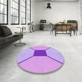thumbnail image 4 of Ahgly Company Machine Washable Indoor Round Transitional Crimson Purple Area Rugs, 3' Round, 4 of 7