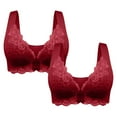 thumbnail image 1 of FAIWAD 2Pcs Women's Front Closure Lace Bra Plus Size Full Coverage Wireless Bralettes Comfy Breathable Everyday Underwear, 1 of 6