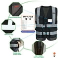 thumbnail image 4 of Black High visibility viz vest black hi vis viz reflective safety vests for men, 4 of 4