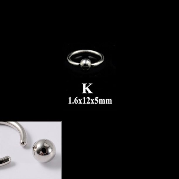 Anillo de nariz con clip de bola de acero inoxidable 316L BCR, anillo de nariz con clip de bola de acero de titanio, anillo multiusos universal, pendientes, anillo para el hueso de la oreja
