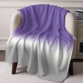 thumbnail image 3 of Throw Blanket for Couch Purple Grey Ombre Soft Fleece Flannel Blankets Cozy Lightweight Blanket for Home Sofa Living Room Gradient Color Bed Throws 60" x 80", 3 of 9