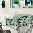 thumbnail image 3 of Designart "Geometric Oasis in Green Hues" Geometric Printed Throw Pillow, 3 of 5