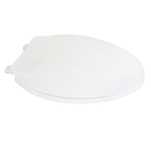 19 inch Elongated Plastic Toilet Seat, White, #9910