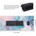 thumbnail image 3 of Teal Marble Extended Mouse Pad 35.4x15.7 Inch Turquoise Desk Marble Mousepad Extended Large Non-Slip Rubber Base Waterproof Big Keyboard Mat with Stitched Edges for Gaming and Office, 3 of 5