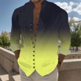 thumbnail image 3 of Camisas Para Hombre Manga Corta Camisa estampada de manga larga con botones sueltos para hombre, vacaciones junto al mar, ocio (Black, M), 3 of 4