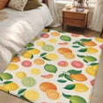 thumbnail image 4 of Summer Lemon Orange Area Rugs 3'x5', Washable Small Throw Rugs for Living Room Bedroom, Farmhouse Tropical Fruit Rustic Indoor Outdoor Rug Non-Slip Low Pile Carpet Runner Reversible Floor Mats, 4 of 8
