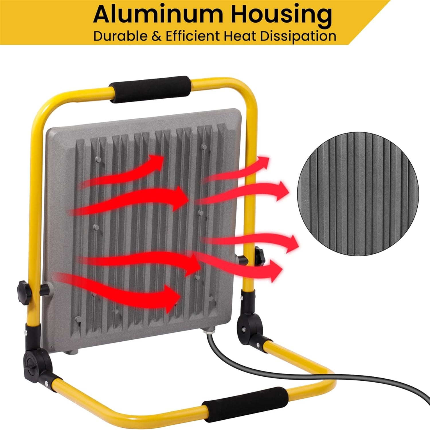 Indmird 200W Work Lights with 4 Meter Rubber Tube,6500K IP66 Waterproof Flood lights Outdoor, Suitable for Construction Sites.