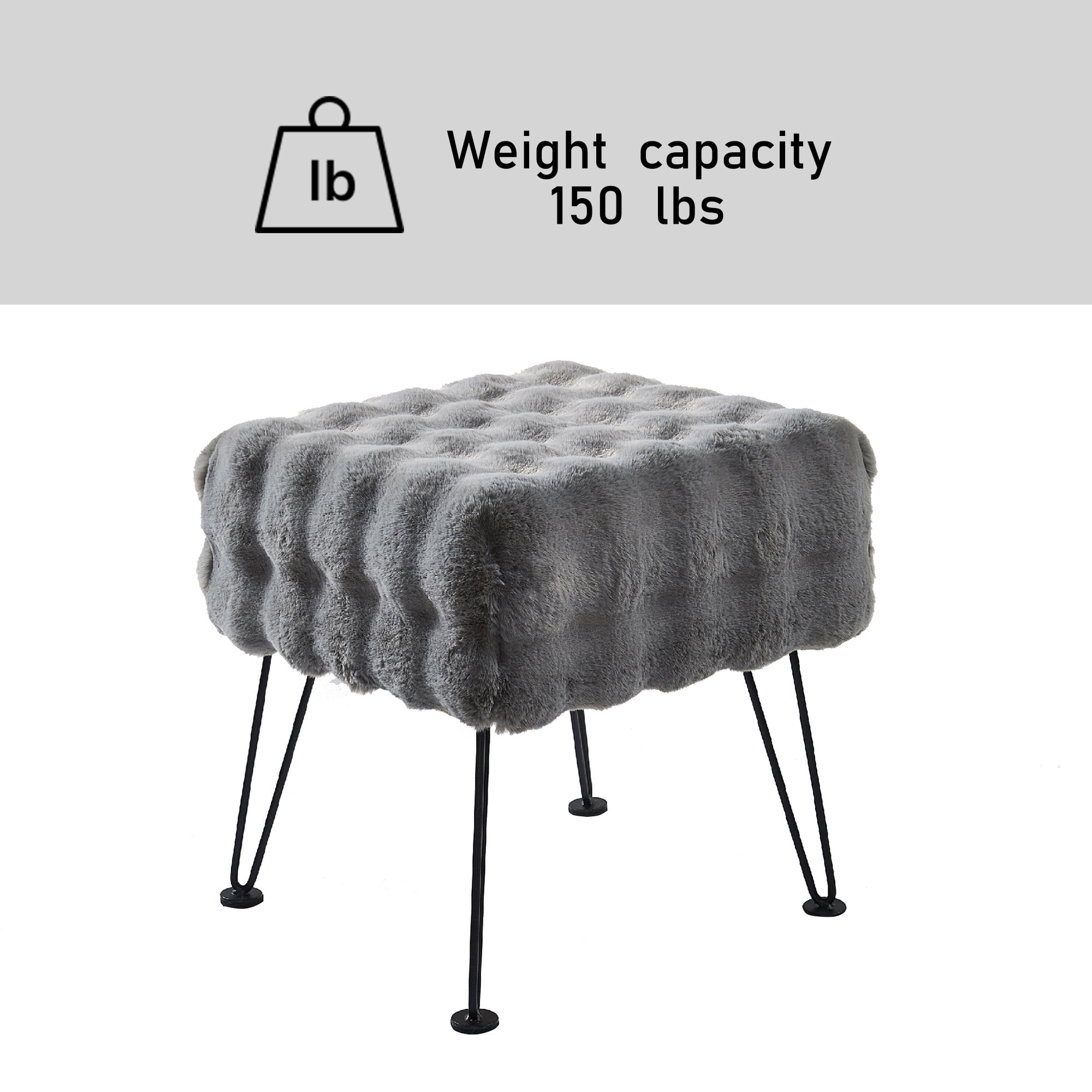 Home Soft Things Bubble Textured Stool Ottoman - Grey - 17'' x 17'' x 17''