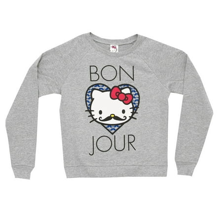 Hello Kitty Bonjour French Face Mighty Fine Juniors Sweater Sweatshirt: Small