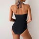thumbnail image 5 of WILLBEST Trajes de Baño Traje de Baño Monokini Push Up Con Perlas En Bloques de Color Para Mujer, 5 of 7
