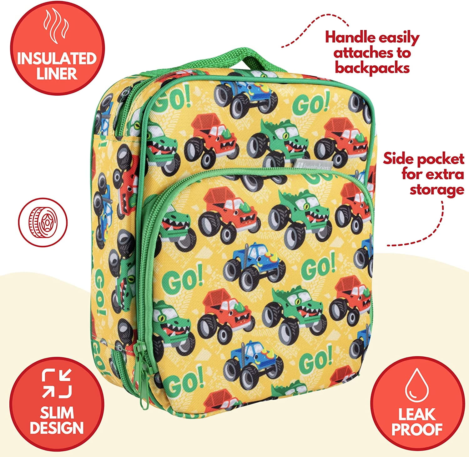 Bentology Insulated Lunch Box w Snack Pocket and Water Bottle Holder - Boys  Girls and Kid's Lunchbox Tote Keeps Food Hotter or Colder Longer - Bag Fits  Most Ben