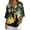 Abstract Black Cat Art Print, variant on V Neck Women's Blouse for Spring Office, Golden Koi Fish with Wave Pattern Half Sleeve Non Elastic Women's Imitation Linen-Like Blouse Button Front, Size X-Large