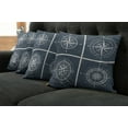 thumbnail image 2 of Ambesonne Compass Throw Pillow Cover 4 Pack, White Compass Design, 24", Navy Blue and White, 2 of 6