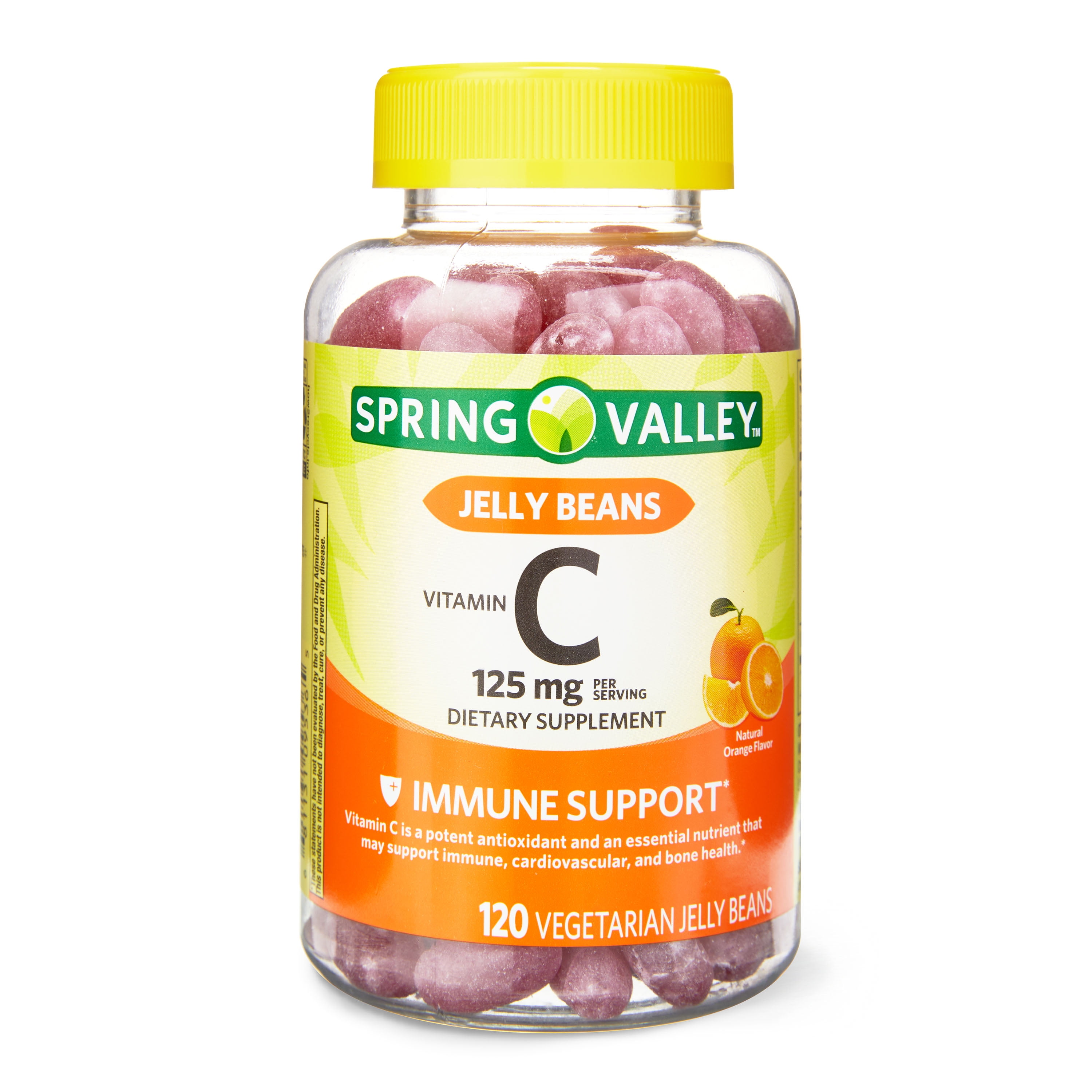 Spring Valley Vitamin C, 125 mg Vegetarian Jelly Beans Supplement, 120Count