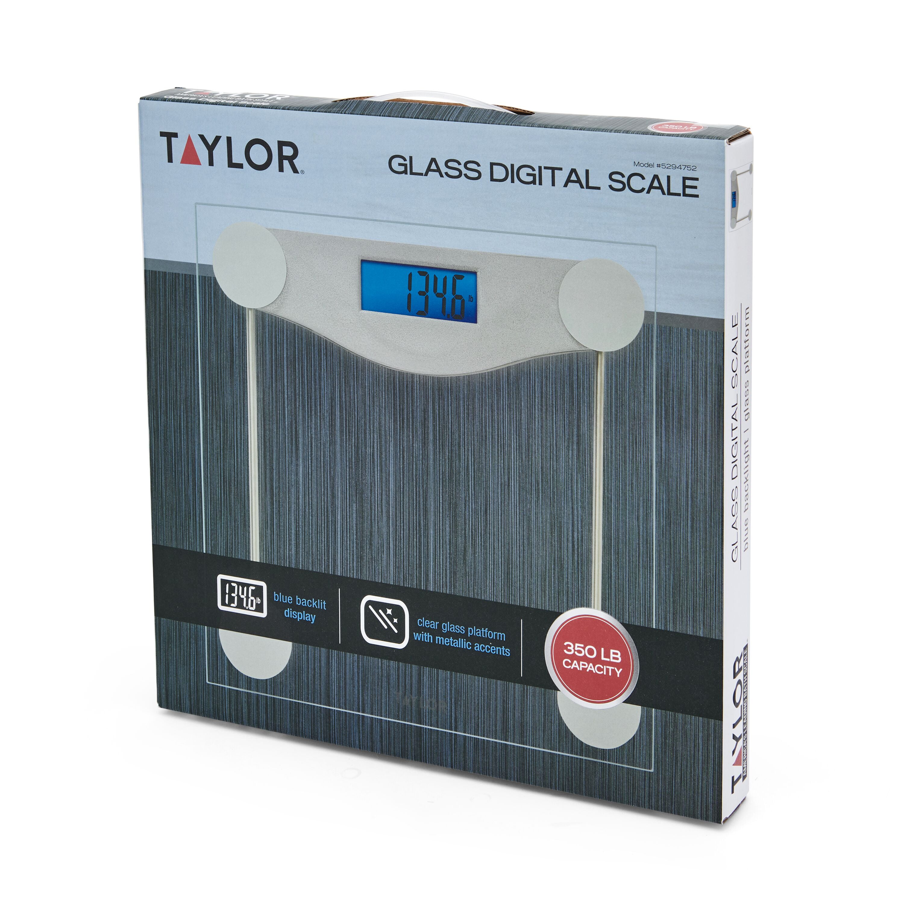 Taylor Digital Glass Body Weight Scale Silver and Clear
