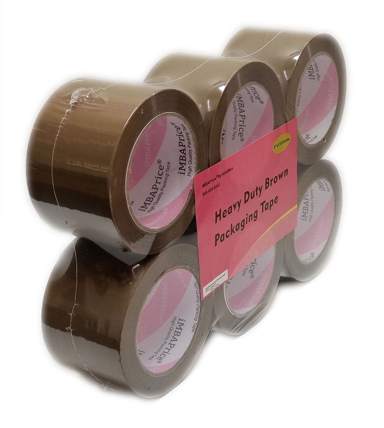 2/" x 110 yd Pink 6 Rolls Packaging Packing Tape Carton Sealing Free Shipping
