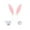 White, variant on Long Ears Rabbit Easter Costume Set Bunny Ears Headband Tail with Face Art Kit Halloween Cosplay Assesories for Girls