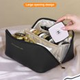 thumbnail image 4 of Bolso cosmético portátil del almacenamiento del viaje de lujo ligero de gran capacidad, hecho del cuero de la PU, 4 of 5