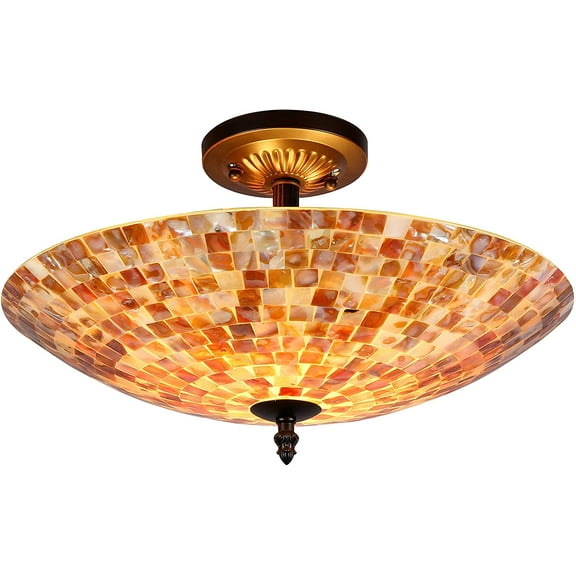 RADIANCE Goods Mosaic 2 Light Semi-Flush Ceiling Fixture 16" Shade