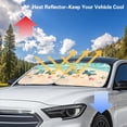 thumbnail image 4 of Binienty Beach Sea Turtle Car Windshield Sun Shade Covers Visors Heart Print Auto Front Window Sunscreen UV-Blocking Folding Car Window Sun Blocker Universal for Auto Truck Van SUV 2 Pcs, 4 of 7