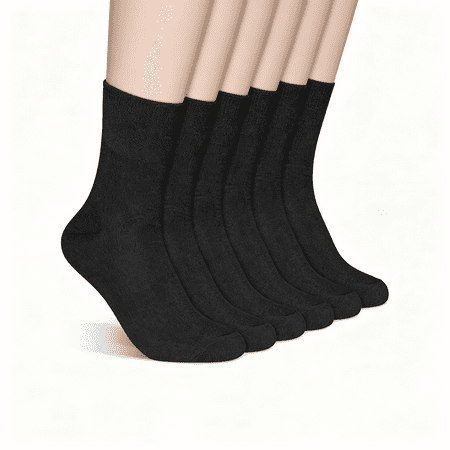 DUPAI Diabetic Socks Seamless Toe for Swollen Feet 6 Pairs Non Binding Top Extra Wide for Men Women Seamless Toe Diabetic Socks