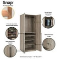 thumbnail image 6 of Lee 2-Piece Module Wardrobe 1.0 & 3.0 Closet from Engineered Wood - Rustic Gray, 6 of 20