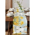 thumbnail image 2 of Table Runner Dresser Scarf 13 x 120 Inch Spring Watercolor White Rabbit Yellow Flower Blu Sky Table Runners Non-Slip Heat Kitchen Dining Table Decor for Indoor Outdoor Home Party Decoration, 2 of 7