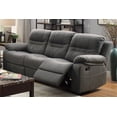 thumbnail image 4 of Reclining 3pc Sofa Set Motion Sofa Loveseat Recliner Chair Functional Plush Breathable Leatherette Slate Blue Plush Arms, 4 of 8