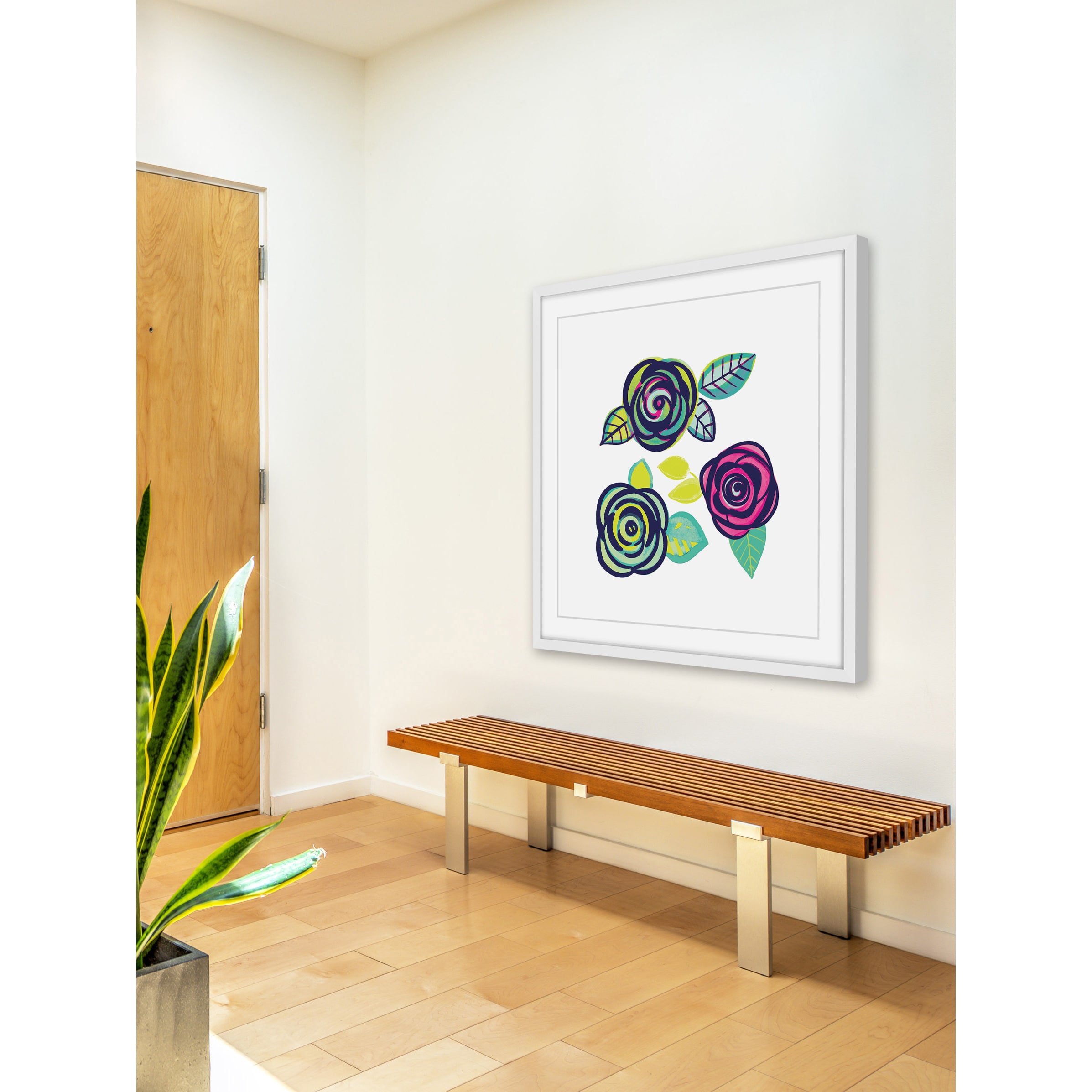 "Triple Flowers" Framed Painting Print