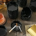 thumbnail image 3 of 48 Pack Black Plastic Ashtrays 4 Inch Diameter for Home Restaurant  Indoor Outdoor, 3 of 5