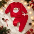 thumbnail image 2 of Akiihool Baby Boy Outfits Newborn Toddler Baby Boy Fall Clothes Waffle Contrast Color Sweatshirt Pants Sets Infant Winter Outfits 6 12 18 24 Months Red,2-3 Years, 2 of 9