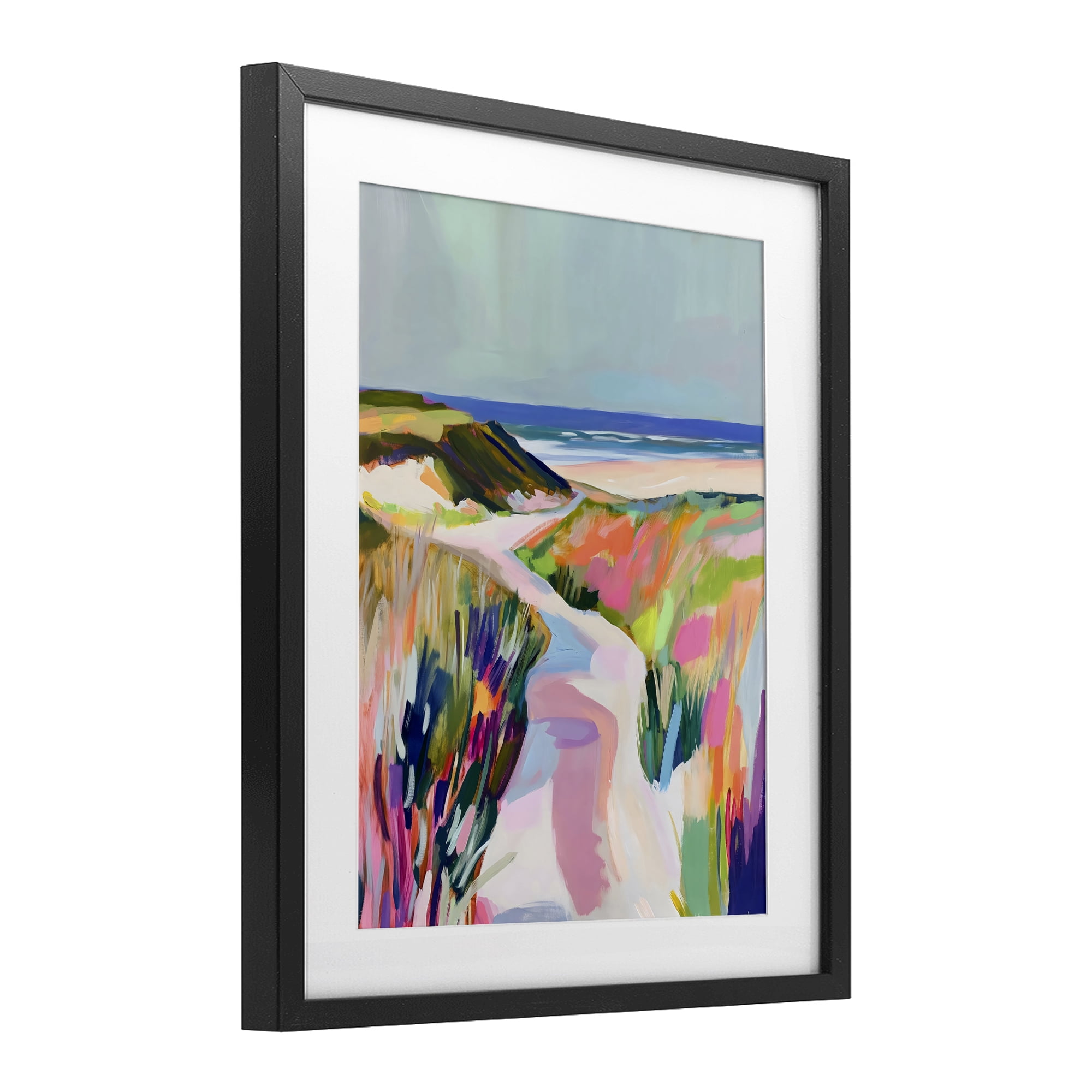 Stupell Industries Pathway Through Pastel Sand Dunes Black Framed Print Under Glass, design by The Prints Vibe