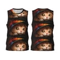 thumbnail image 2 of Gaeub Animal Cat Men's Mesh Basketball Jersey, Quick-Drying Sleeveless Top S-4XL, Loose Muscle Tank Top -XX-Large, 2 of 9