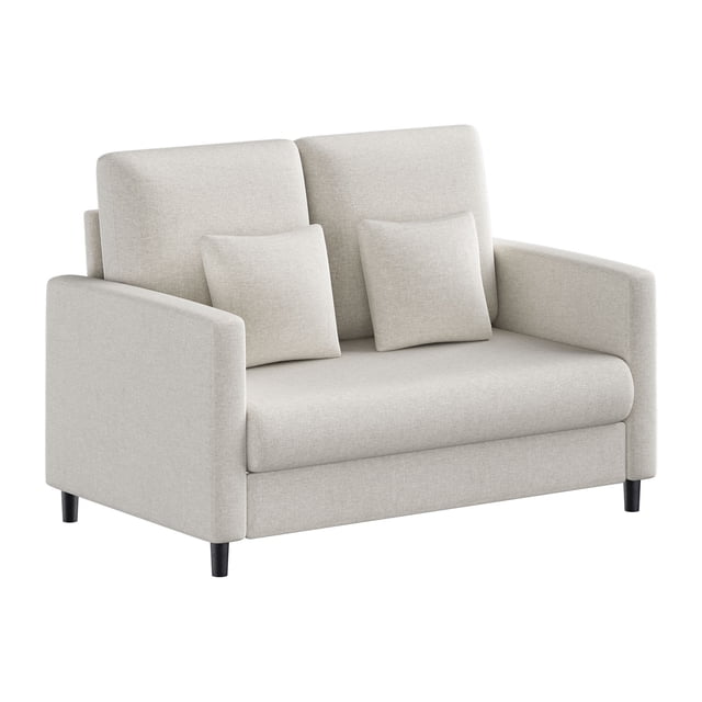 QinaQin Sofá loveseat moderno de 52 pulgadas para espacios pequeños, tapizado chenille con asiento profundo, 2 cojines decorativos y respaldo suave para sala o recámara