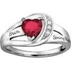 Keystone Ribbon Heart Fashion Class Ring