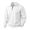 thumbnail image 5 of Domuza Quarter Zip Lapel Collar Pullover for Men Casual Lightweight Fleece Solid Color Comfort Soft Sweatshirt, 5 of 7