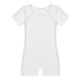 thumbnail image 3 of Moggemol Boys Girls One Piece Short Sleeve Ballet Dance Leotard Stretchy Gymnastic Workout Sports White 14, 3 of 6