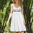 thumbnail image 2 of Boho Dresses For Women Beach Fashion Casual Loose A-Line V-Neck Sleeveless Spaghetti Straps Solid Color Mini Flowy Sundress White-08, 2 of 9