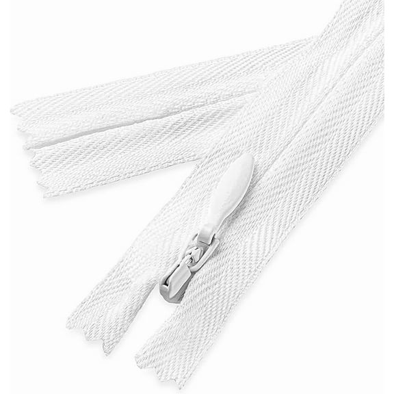 18 Inch Invisible White Zipper for Sewing, Skirts & DIY Projects