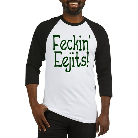 CafePress - Feckin' Eejits! Baseball Jersey - Cotton Baseball Jersey, 3/4 Raglan Sleeve Shirt