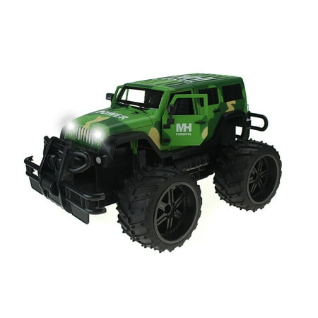 SUV Army Camo Cross Country 1:14 Scale Battery Operated Remote Controlled 4WD 2.4 GHz Toy SUV RC Truck w/ Remote Control,& Door Opening (Best Way To Drive Cross Country)