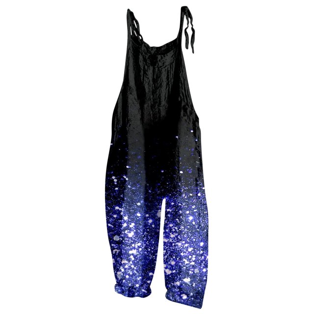 TrendOFT Casual Jumpsuits For Women Summer Comfortable Hip Hop Jogger Spring Folar Hi Waist Straight Leg Pants Plus Size Womens Overalls Rompers Sky Blue S