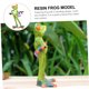 thumbnail image 5 of WEUVEB 1Ud Estatua De Resina De Rana Creativa Verde Para Interior Y Exterior, 5 of 8