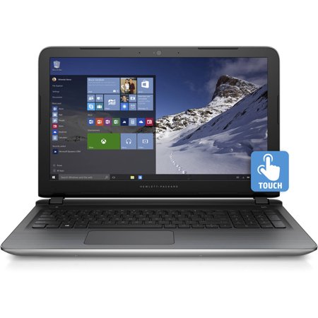 HP Natural Silver 15.6" Pavilion 15-Ab220Nr Laptop PC with Intel Core i5-6200U Dual-Core Processor, 6GB Memory, touch screen, 1TB Hard Drive and Windows 10 Home