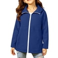 thumbnail image 3 of Kureaily Girls Solid Rain Jacket For Kids Outdoor Outerwear All Weather Coat Easy On/Off De ,kids waterproof zip up jacketSize 9-10 Years ,Blue, 3 of 6