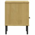 thumbnail image 1 of vidaXL Bedside Cabinet with Metal Legs Brown Solid Wood Pine OSLO, 1 of 5